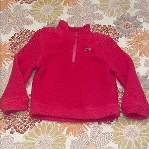 Vineyard Vines 3/4 zip Sherpa Fleece - Hot Pink Sz 2T - excellent Condition
